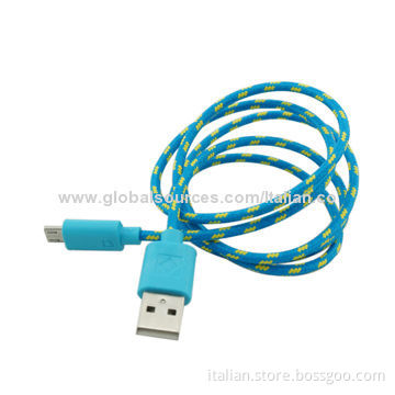 Micro USB Charger Cable with Nylon Braided, Many Colors Available